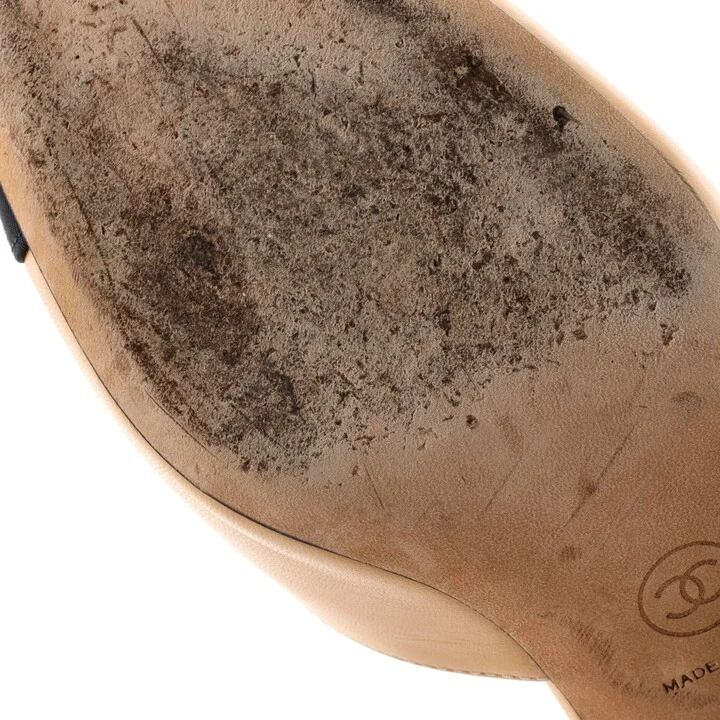 CHANEL Womenâs Cap Toe Slingback Pumps Leather - Image 6