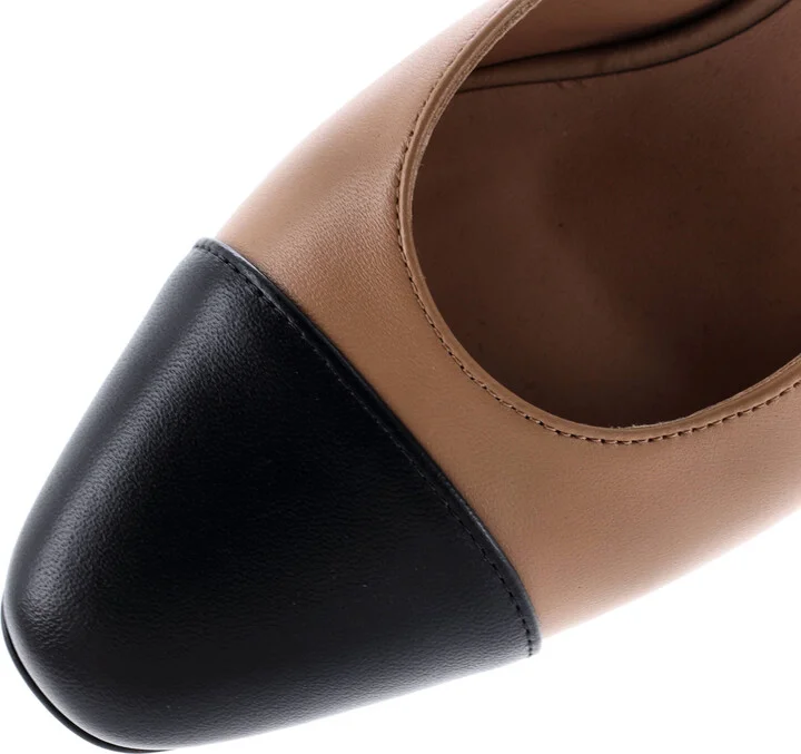 CHANEL Womenâs Cap Toe Slingback Pumps Leather - Image 5