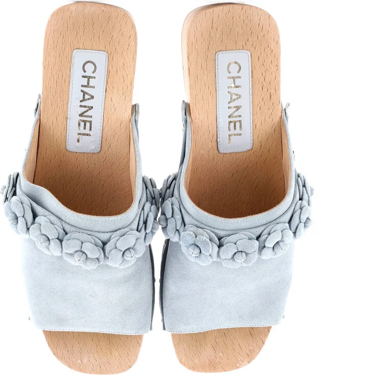 CHANEL Women's Camellia Mule Sandals Suede - Image 2