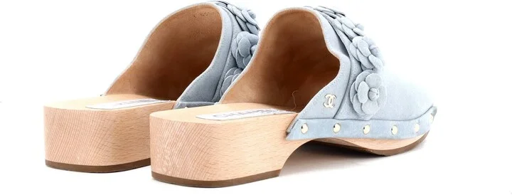 CHANEL Women's Camellia Mule Sandals Suede - Image 3