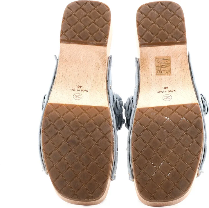 CHANEL Women's Camellia Mule Sandals Suede - Image 4