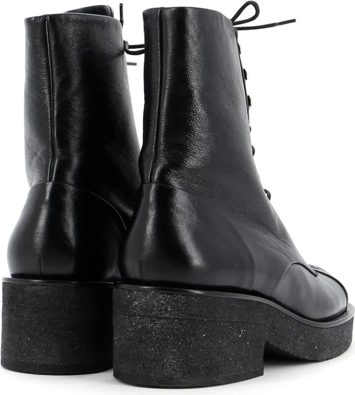 CHANEL Women's Cap Toe CC Combat Boots Leather - Image 3