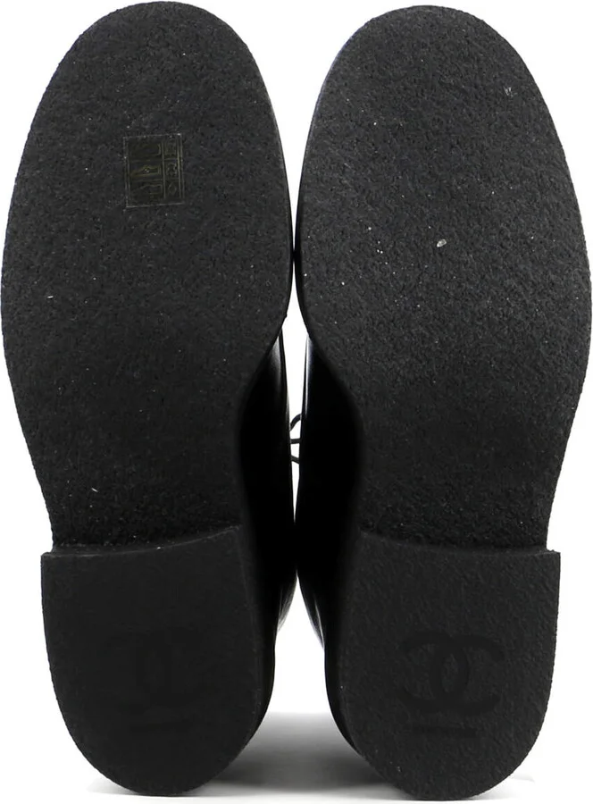 CHANEL Women's Cap Toe CC Combat Boots Leather - Image 4