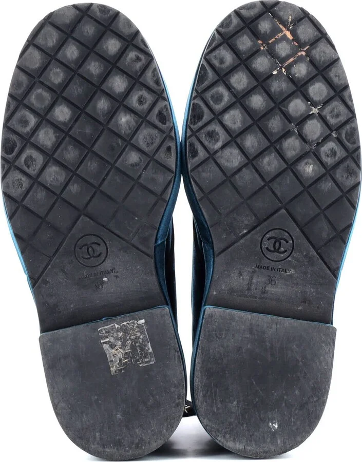 CHANEL Women's Cap Toe CC Combat Boots Velvet - Image 4