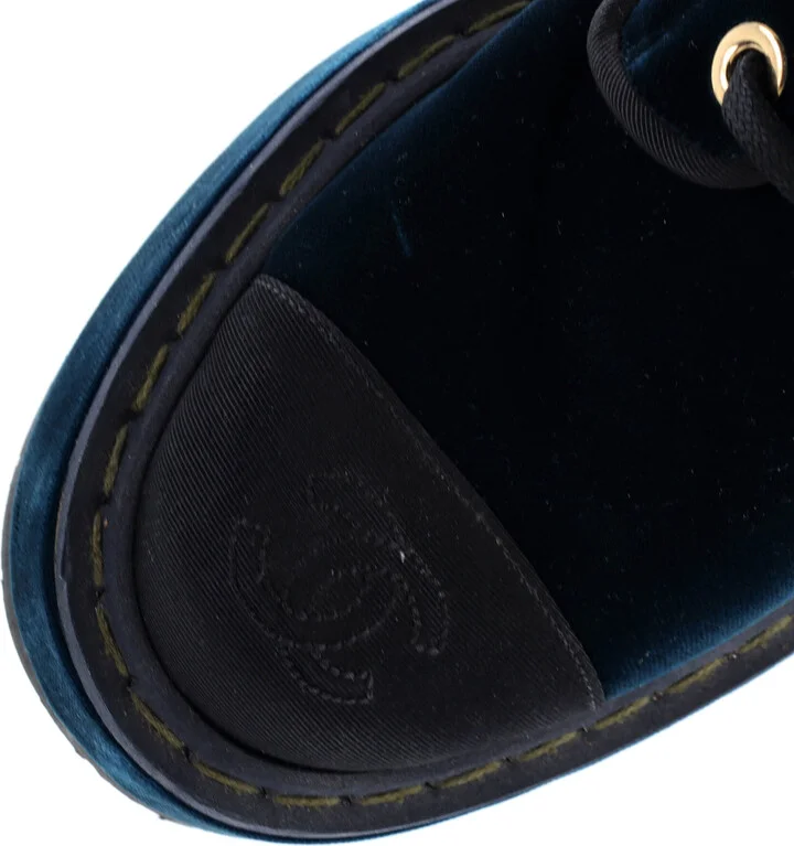 CHANEL Women's Cap Toe CC Combat Boots Velvet - Image 5