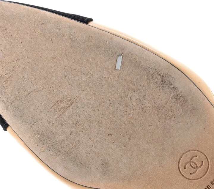CHANEL Women's Cap Toe CC Slingback Flats Leather - Image 6