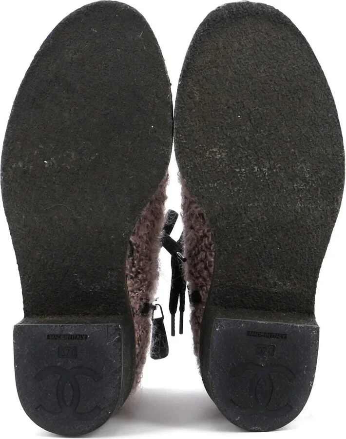 CHANEL Women's Cap Toe Combat Boots Tweed - Image 4