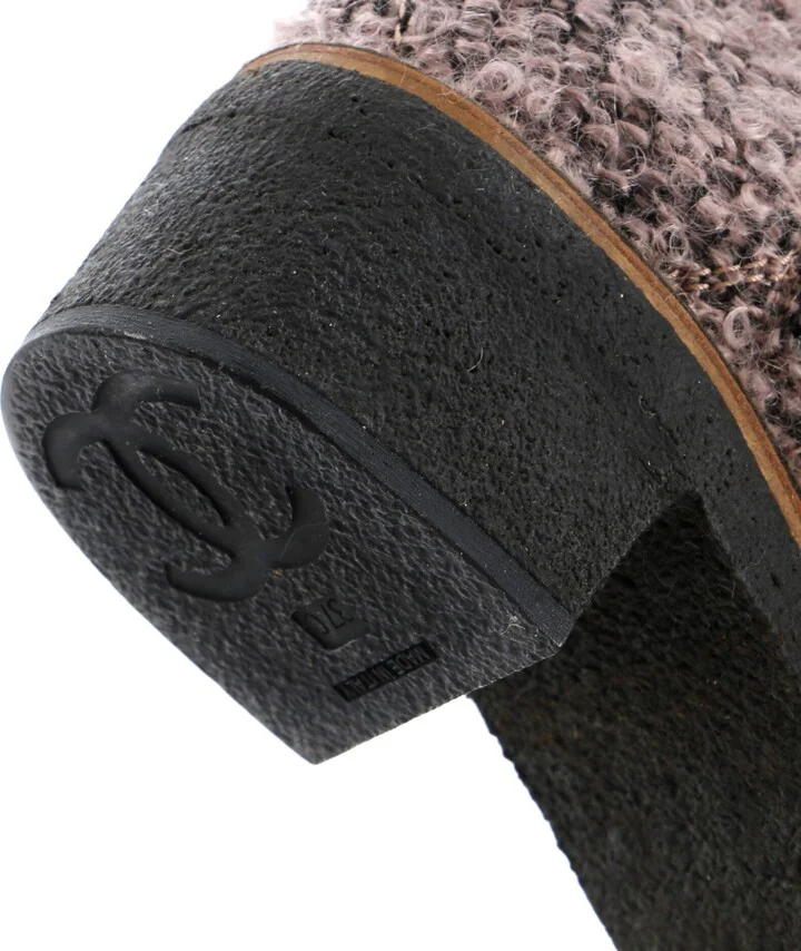 CHANEL Women's Cap Toe Combat Boots Tweed - Image 6