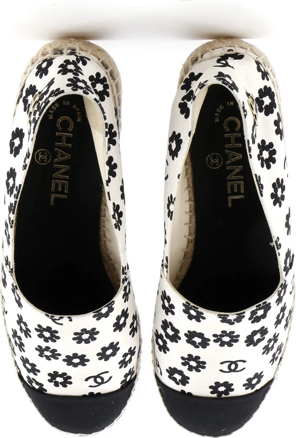 CHANEL Women's Cap Toe Espadrilles Printed Canvas - Image 2