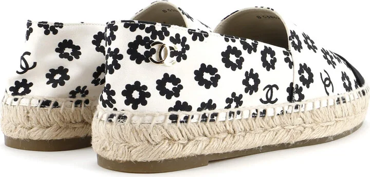 CHANEL Women's Cap Toe Espadrilles Printed Canvas - Image 3