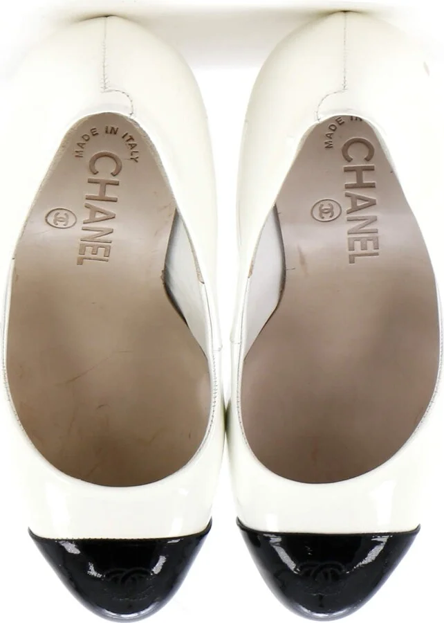 CHANEL Women's Cap Toe Pumps Patent - Image 2