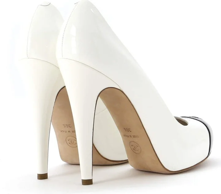 CHANEL Women's Cap Toe Pumps Patent - Image 3