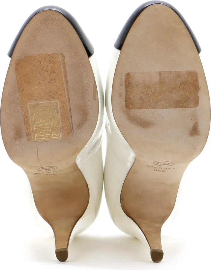 CHANEL Women's Cap Toe Pumps Patent - Image 4