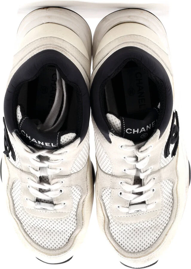 CHANEL Women's CC All Over Print Low-Top Sneakers Suede - Image 2