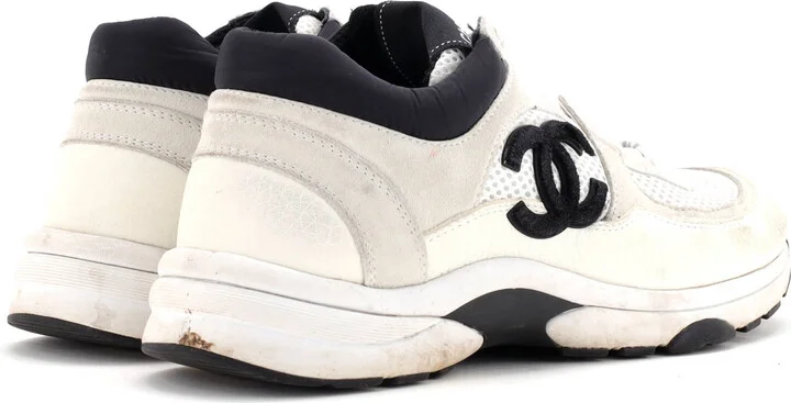 CHANEL Women's CC All Over Print Low-Top Sneakers Suede - Image 3