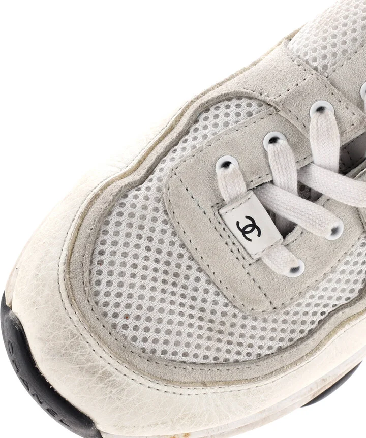 CHANEL Women's CC All Over Print Low-Top Sneakers Suede - Image 5
