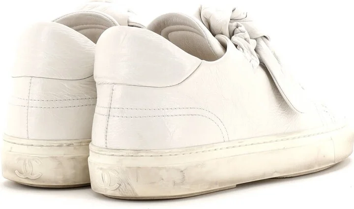 CHANEL Women's CC Bow Low Top Sneakers Leather - Image 3