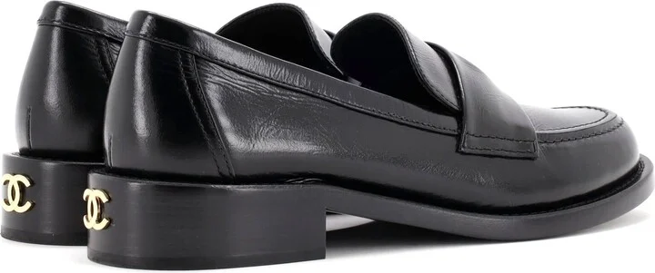 CHANEL Women's CC Button Cutout Loafers Leather - Image 3