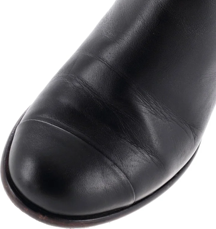 CHANEL Women's CC Cap Toe Ankle Boots Leather - Image 5