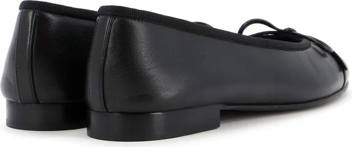 CHANEL Women's CC Cap Toe Bow Ballerina Flats Leather - Image 3