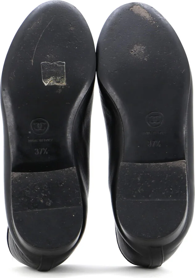 CHANEL Women's CC Cap Toe Bow Ballerina Flats Leather and Patent - Image 4