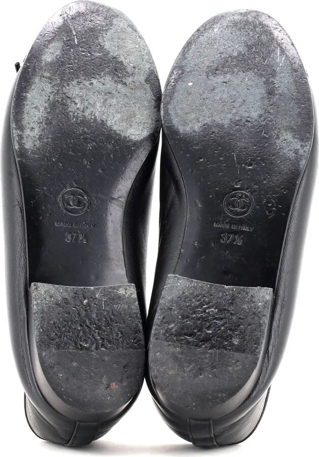 CHANEL Women's CC Cap Toe Bow Ballerina Flats Leather and Patent - Image 4