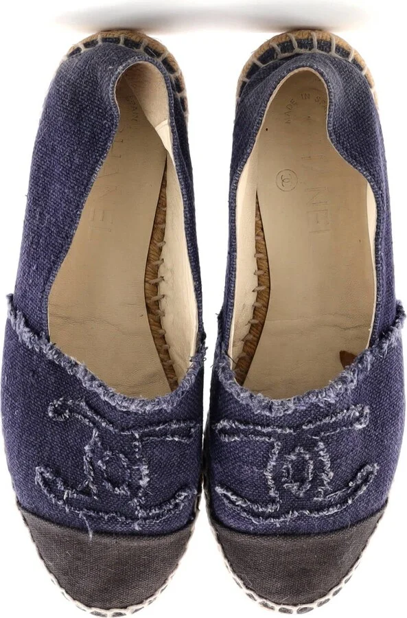 CHANEL Women's CC Cap Toe Espadrilles Canvas - Image 2