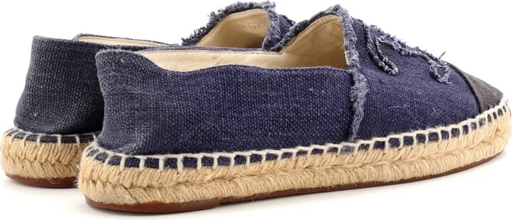 CHANEL Women's CC Cap Toe Espadrilles Canvas - Image 3