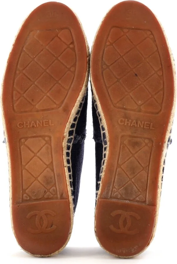 CHANEL Women's CC Cap Toe Espadrilles Canvas - Image 4