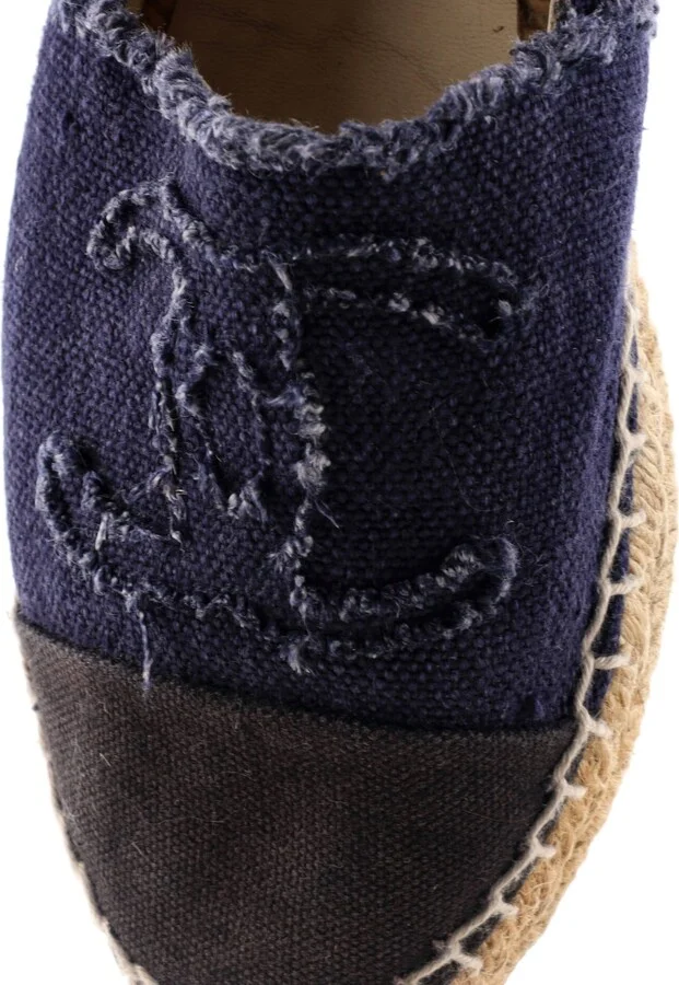 CHANEL Women's CC Cap Toe Espadrilles Canvas - Image 6