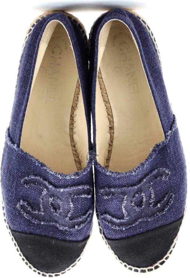 CHANEL Women's CC Cap Toe Espadrilles Canvas - Image 2