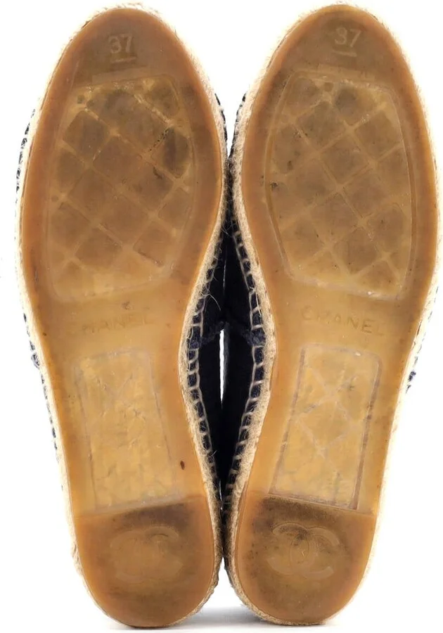CHANEL Women's CC Cap Toe Espadrilles Canvas - Image 4