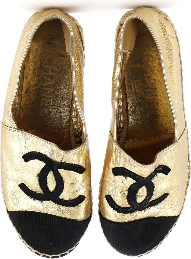 CHANEL Women's CC Cap Toe Espadrilles Leather - Image 2
