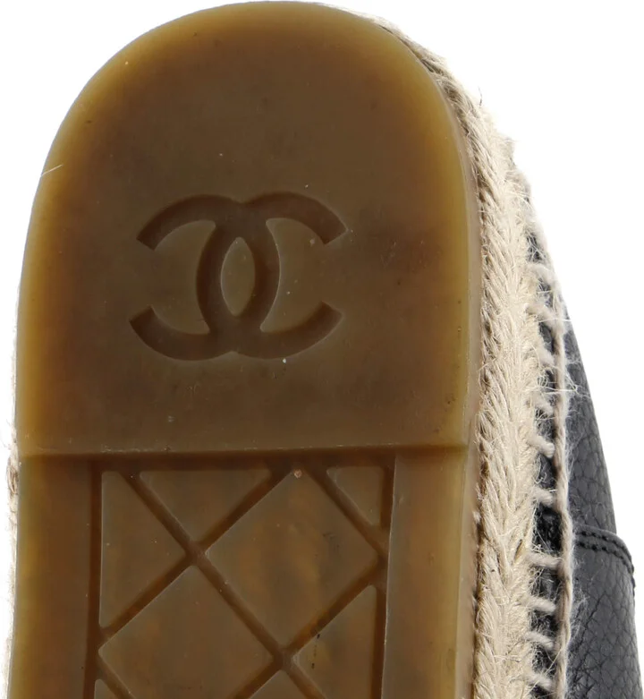 CHANEL Women's CC Cap Toe Espadrilles Leather - Image 6