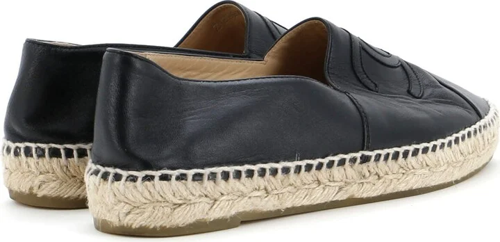 CHANEL Women's CC Cap Toe Espadrilles Leather - Image 3