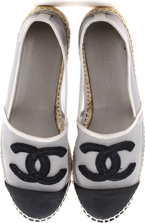 CHANEL Women's CC Cap Toe Espadrilles Mesh - Image 2