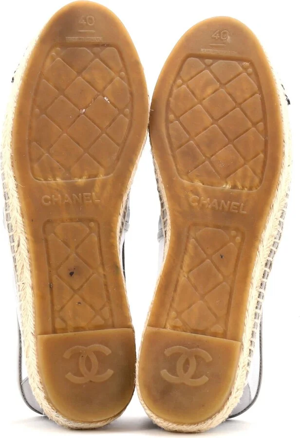 CHANEL Women's CC Cap Toe Espadrilles Mesh - Image 4