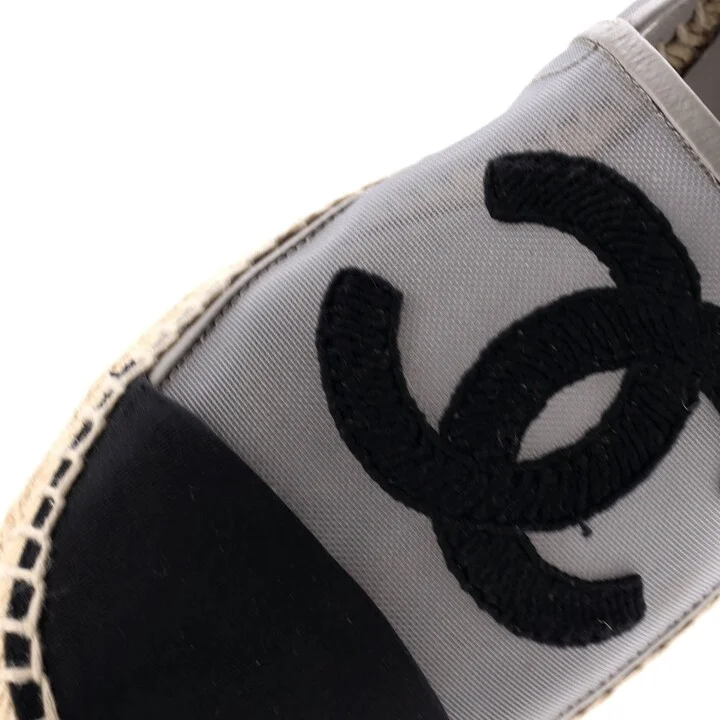 CHANEL Women's CC Cap Toe Espadrilles Mesh - Image 5
