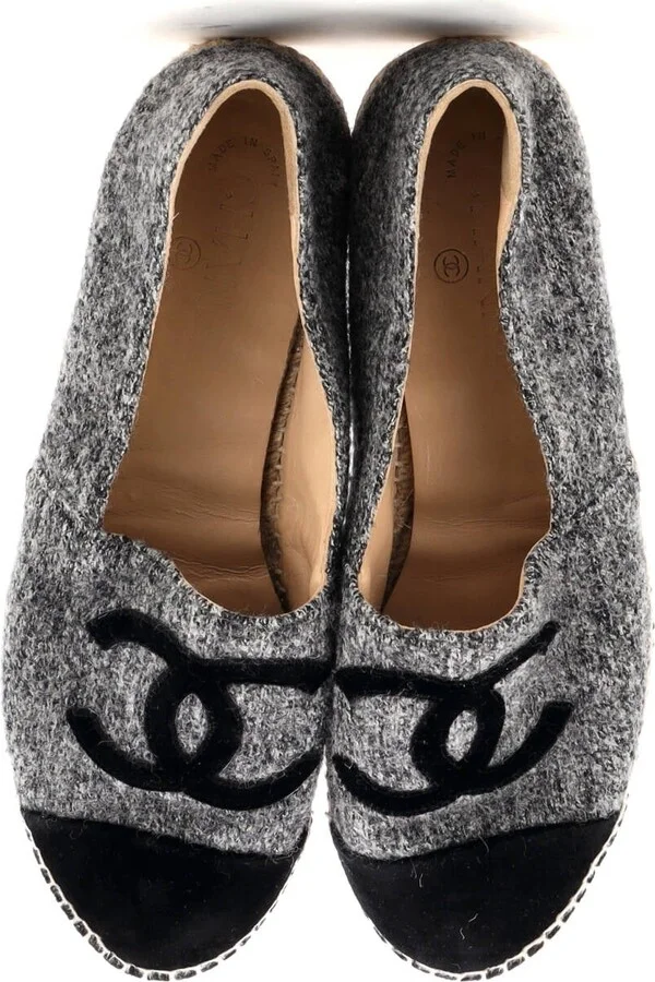 CHANEL Women's CC Cap Toe Espadrilles Wool - Image 2