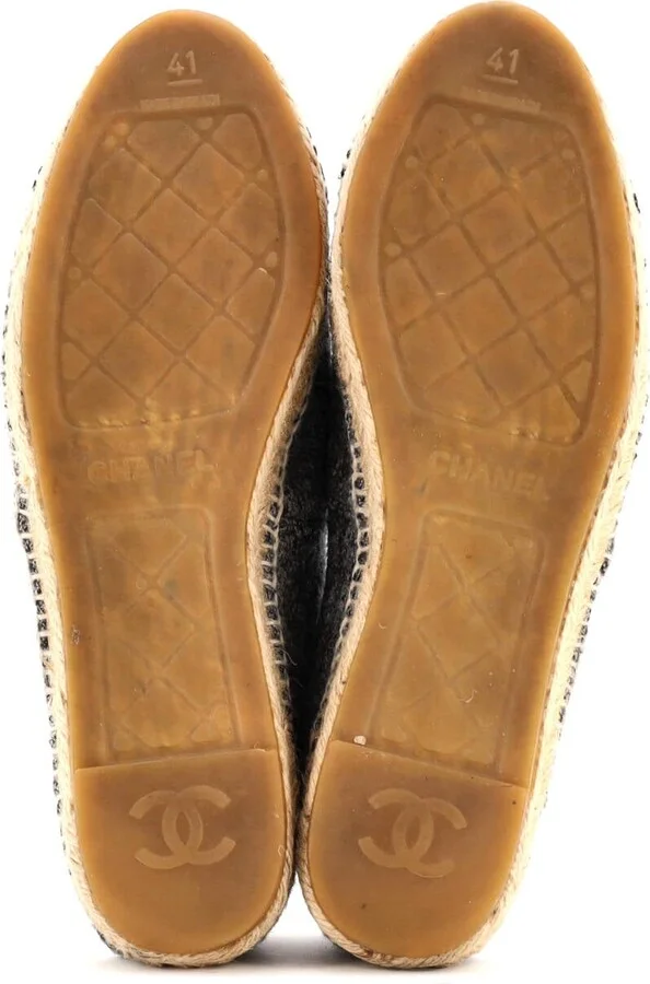CHANEL Women's CC Cap Toe Espadrilles Wool - Image 4
