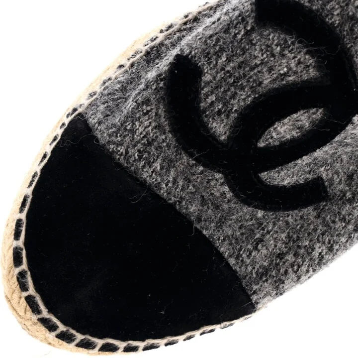 CHANEL Women's CC Cap Toe Espadrilles Wool - Image 5
