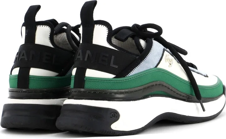 CHANEL Women's CC Cap Toe Logo Sneakers Mixed Fibers - Image 3