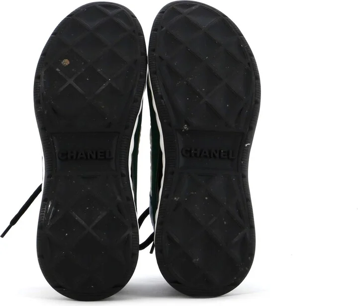 CHANEL Women's CC Cap Toe Logo Sneakers Mixed Fibers - Image 4