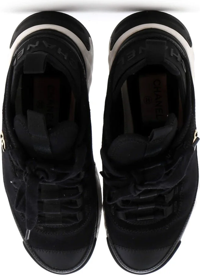 CHANEL Women's CC Cap Toe Logo Sneakers Mixed Fibers - Image 2