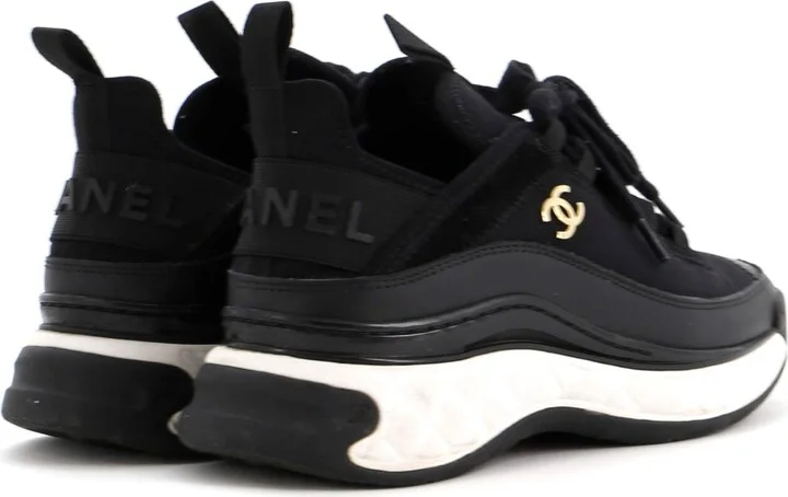 CHANEL Women's CC Cap Toe Logo Sneakers Mixed Fibers - Image 3