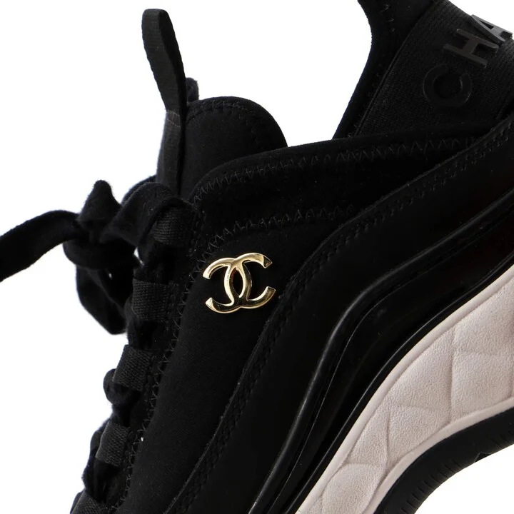 CHANEL Women's CC Cap Toe Logo Sneakers Mixed Fibers - Image 5