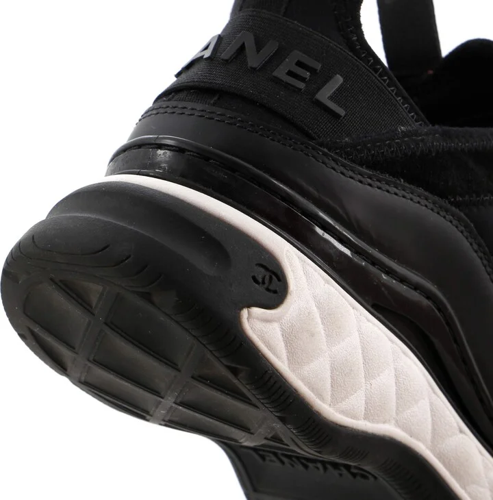 CHANEL Women's CC Cap Toe Logo Sneakers Mixed Fibers - Image 6
