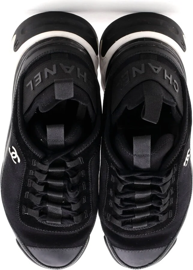 CHANEL Women's CC Cap Toe Logo Sneakers Suede and Mixed Fibers - Image 2