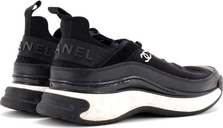CHANEL Women's CC Cap Toe Logo Sneakers Suede and Mixed Fibers - Image 3