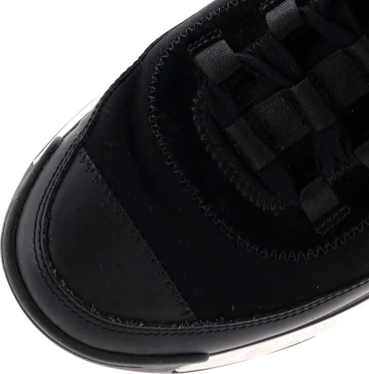 CHANEL Women's CC Cap Toe Logo Sneakers Suede and Mixed Fibers - Image 5